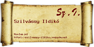 Szilvássy Ildikó névjegykártya