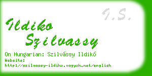 ildiko szilvassy business card